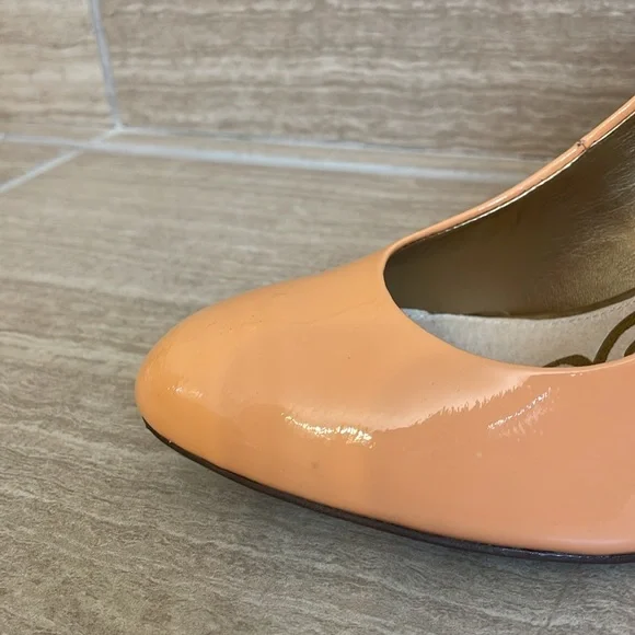 SAM EDELMAN UEC size 8 “Camdyn” Stiletto Heels coral orange pink heel detail - Picture 16 of 16